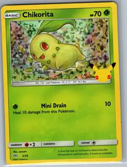 Chikorita - 2/25 Holo McDonald's 25th Anniversary Promos - Pokemon Card - NM - Image 1