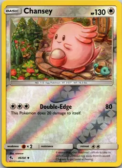 Chansey 46/68 Uncommon Hidden Fates Pokemon Reverse Holo Near Mint - Image 1
