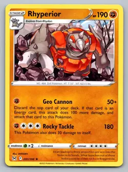Pokemon TCG SWSH11: Lost Origin Rhyperior 091/196 - Image 1