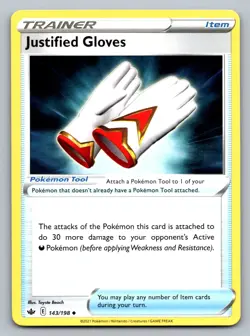 Pokemon TCG SWSH06: Chilling Reign Justified Gloves 143/198 - Image 1