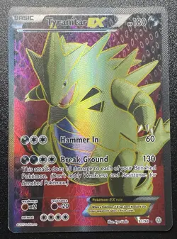 2015 Pokemon Tyranitar EX Full Art 91/98 Ancient Origins Ultra Rare HP - Image 1