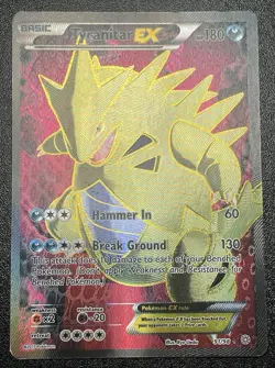 2015 Pokemon Tyranitar EX Full Art 91/98 Ancient Origins Ultra Rare HP - Image 2
