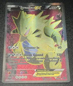 2015 Pokemon Tyranitar EX Full Art 91/98 Ancient Origins Ultra Rare HP - Image 3