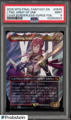 2025 MTG Final Fantasy Borderless Surge Foil #0545 Lightning Army of One PSA 10 - Image 1