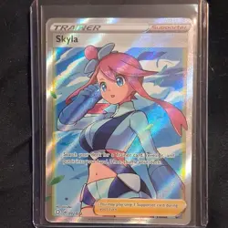 Pokemon TCG Skyla 072/072 Shining Fates Full Art Holo Ultra Rare Trainer - Image 1