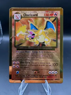 2021 Pokemon Celebrations UPC Promo Gold Metal Holo Rare Charizard 4/102 - Image 1