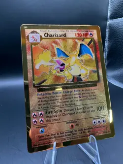 2021 Pokemon Celebrations UPC Promo Gold Metal Holo Rare Charizard 4/102 - Image 3