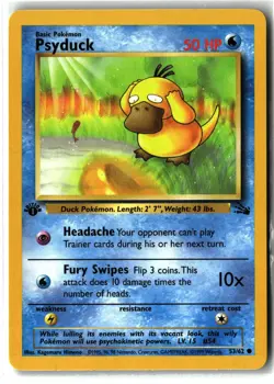 Psyduck ⭐ 53/62 1st Edition Common Fossil 1999 Vintage WOTC Pokemon NM - Image 1