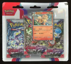 Pokemon Scarlet & Violet Base Set 3-Pack Blister (Arcanine) Factory Sealed - Image 1