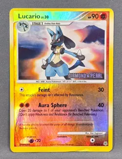 DMG Reverse Holo Lucario 006/130 Holo Burger King Promos Pokemon Ken Sugimori - Image 1