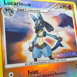 DMG Reverse Holo Lucario 006/130 Holo Burger King Promos Pokemon Ken Sugimori - Image 3