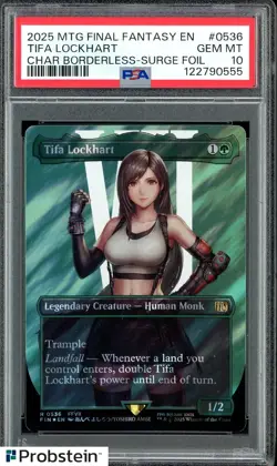2025 MTG Final Fantasy Borderless Surge Foil #0536 Tifa Lockhart PSA 10 GEM MINT - Image 1