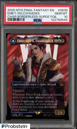 2025 MTG Final Fantasy Borderless Surge Foil #0539 Emet-Selch Unsundered PSA 10 - Image 1