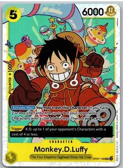 Monkey.D.Luffy (109) OP07-109 Super Rare 500 Years in the Future One Piece NM - Image 1