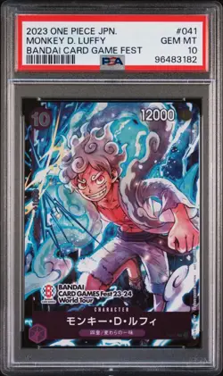 PSA 10 One Piece Japanese Monkey D. Luffy P-041 Bandai Card Game Fest - Image 1
