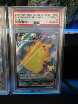 Pokemon Celebrations Flying + Surfing Pikachu VMAX Sequential PSA 10 GEM MINT - Image 2