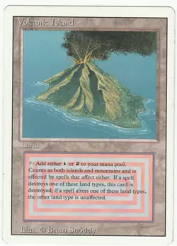 Revised Edition MTG Volcanic Island Magic Dual Land LP - Image 1