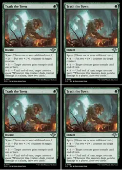 MTG - 4x TRASH THE TOWN - Outlaws of Thunder (U) - Image 1