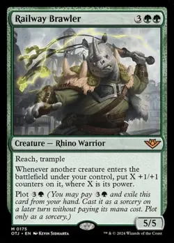 MTG - RAILWAY BRAWLER - Outlaws of Thunder (M) - Image 1