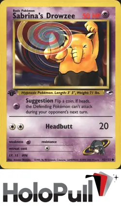 Pokemon TCG Gym Heroes Sabrina's Drowzee #092/132 1st Edition - Image 1