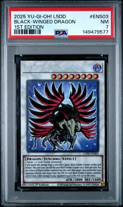 Black-winged Dragon ENS03-97 1st Edition L5dd-legendary 5d's Decks Yugioh PSA 7 - Image 1