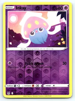 Pokemon Inkay (077) SWSH11: Lost Origin SWSH11 Reverse Holo 077/196 LP TCG - Image 1