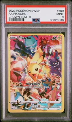 2023 Pokemon Pikachu 160/159 Crown Zenith Full Art Secret Rare PSA {9} Mint - Image 1