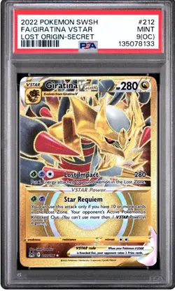 2022 POKEMON SWORD & SHIELD LOST ORIGIN SECRET FULL ART/GIRATINA VSTAR PSA 9 OC - Image 1