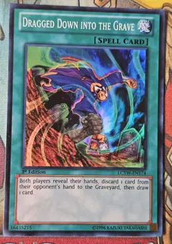 Yu-Gi-Oh! TCG Dragged Down into the Grave LCYW-EN174 1st Edition Super Rare - Image 1