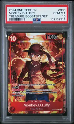 MONKEY D LUFFY ST10-006 PSA 10 GEM MINT One Piece TREASURE BOOSTERS SET English - Image 1