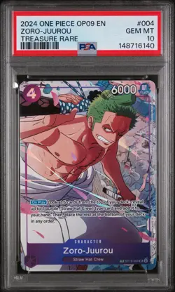 2024 ONE PIECE OP09 EMPERORS IN NEW WORLD (TR) TREASURE RARE ZORO-JUUROU PSA 10 - Image 1