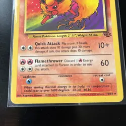 Pokemon TCG Flareon Card 19/64 Jungle Unlimited Rare Non-Holo NM - Image 3