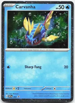 Pokemon TCG Carvanha SV: Scarlet & Violet Promo Cards Promo 093 Holo - Image 1