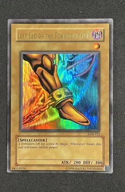 Yu-Gi-Oh Left Leg of the Forbidden One LOB-121 Original Wavy Print Exodia Holo - Image 1