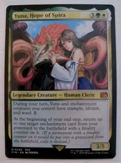 MTG Yuna Hope of Spira Final Fantasy Magic The Gathering Rare Card - Image 1