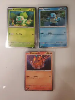 Pokemon Scarlet and Violet 151 Promo Cards Charmander, Bulbasaur, Squirtle - Image 1