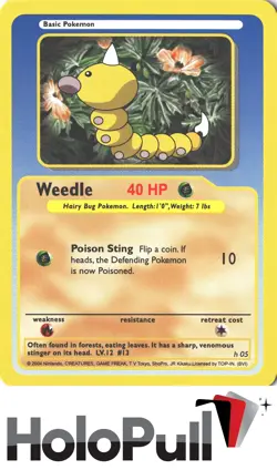 Pokemon Funskool Card Weedle India 2004 h05 - Image 1