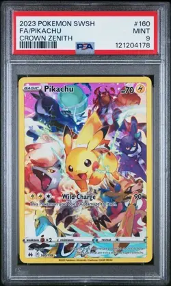 PSA 9 MINT Pokemon TCG Pikachu Crown Zenith 160/159 Holo Secret Rare - Image 1