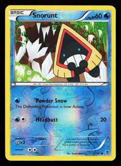Snorunt 21/101 Reverse Holo Common Plasma Blast Pokemon Card - Image 1