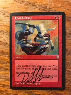 Magic the Gathering MTG Final Fortune Mirage signed by Artist NM - Image 1