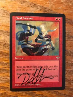 Magic the Gathering MTG Final Fortune Mirage signed by Artist NM - Image 2
