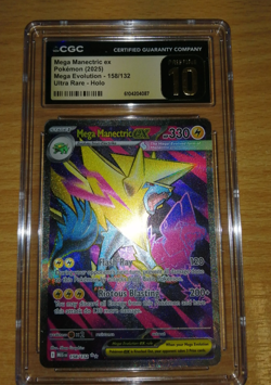 Pokemon TCG Mega Manectric EX 158/132 Ultra Rare Mega Evolution CGC Pristine 10 - Image 1