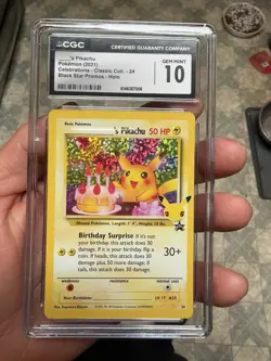 CGC 10 Birthday Pikachu Holo 24 Celebrations Classic Collection Pokemon - Image 1