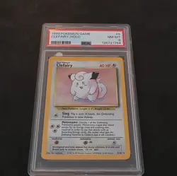 Pokemon TCG Clefairy 5/102 Holo Rare Base Set 1999 PSA 8 English - Image 1