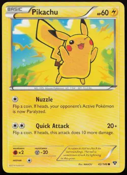 Pikachu 42/146 LP XY Base Set Common Pokemon - Image 1