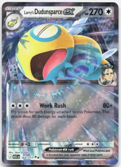 Pokemon TCG Larry's Dudunsparce ex ME: Ascended Heroes Double Rare 164/217 Holo - Image 1