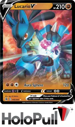Pokemon TCG SWSH08: Fusion Strike Lucario V #146/264 Ultra Rare,Holo - Image 1