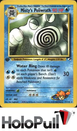 Pokemon TCG Gym Heroes Misty's Poliwrath #031/132 1st Edition,Non Holo - Image 1