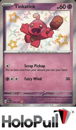 Pokemon TCG SV: Paldean Fates Tinkatink #165/091 Shiny - Image 1