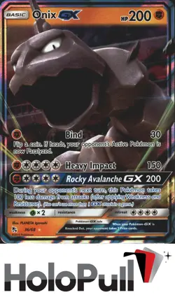 Pokemon TCG Hidden Fates Onix GX #36/68 Ultra Rare,Holo - Image 1